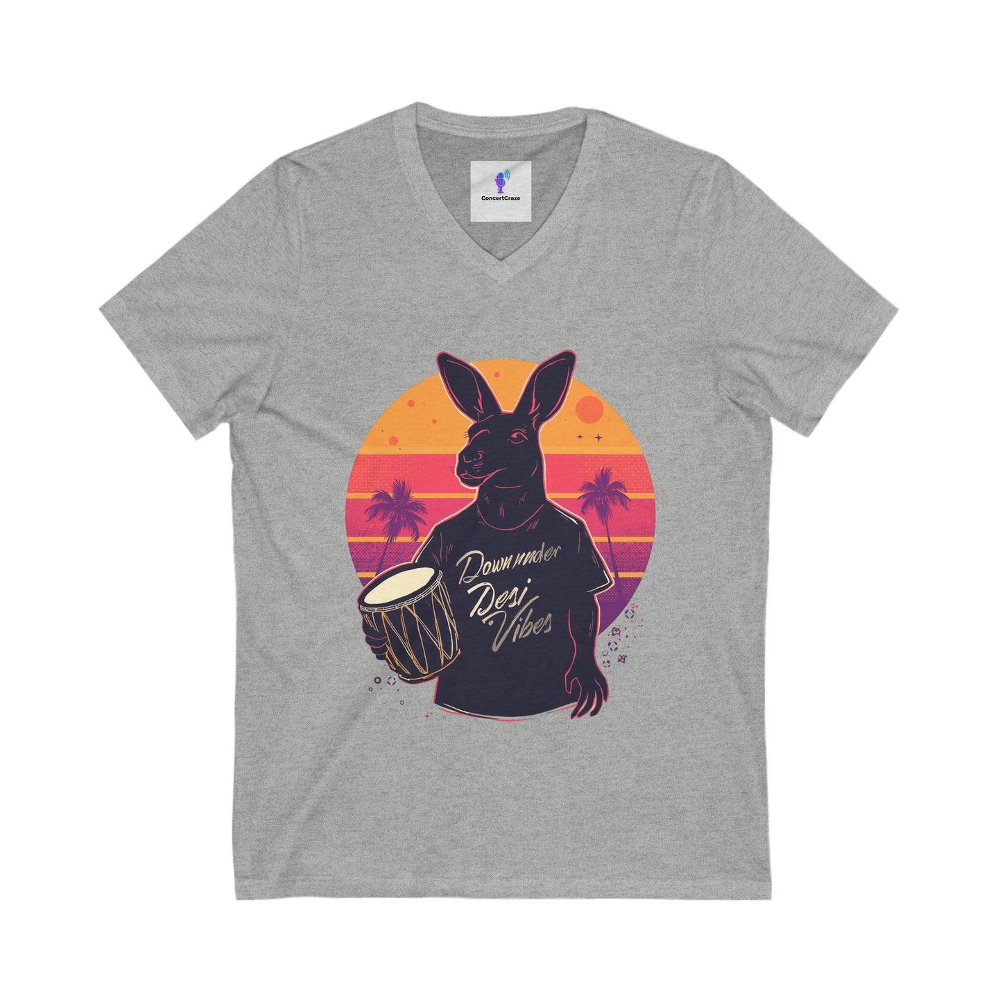 V-Neck Tee Kangaroo Down Under Desi Vibes T-Shirt